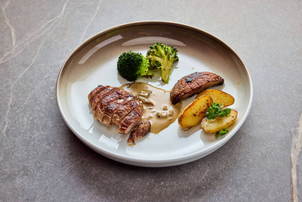 Lamb með sveppum "kvöldmatur á korteri"
